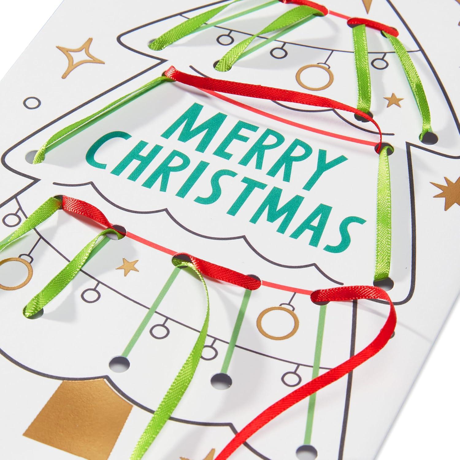 imageAmerican Greetings Christmas Thank You Cards from Kid Im So Lucky Checklist 6CountLace Up Christmas Tree