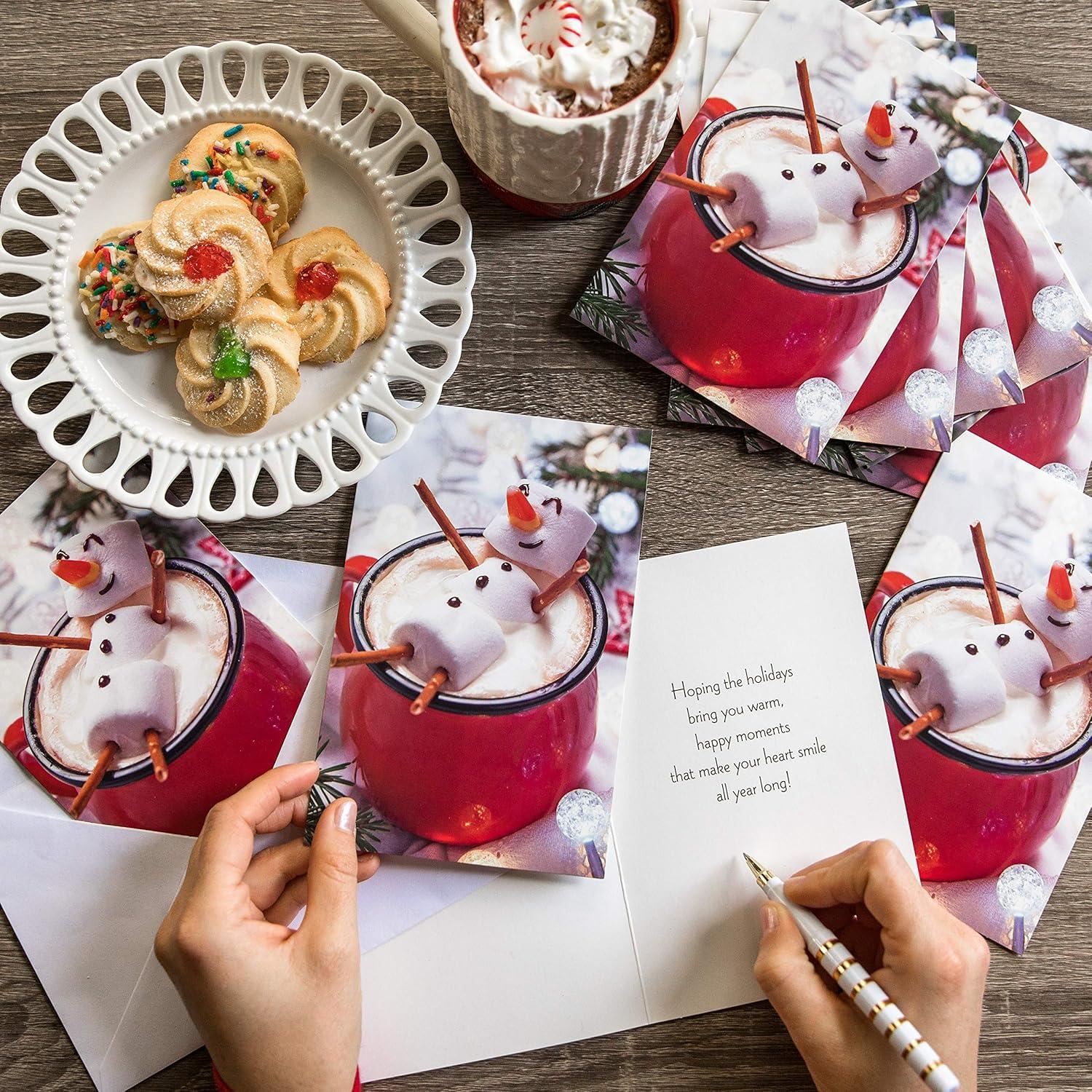 imageAmerican Greetings Christmas and Holiday Cards Boxed with Envelopes Photo Pinwheel 20CountMarshmallow Man