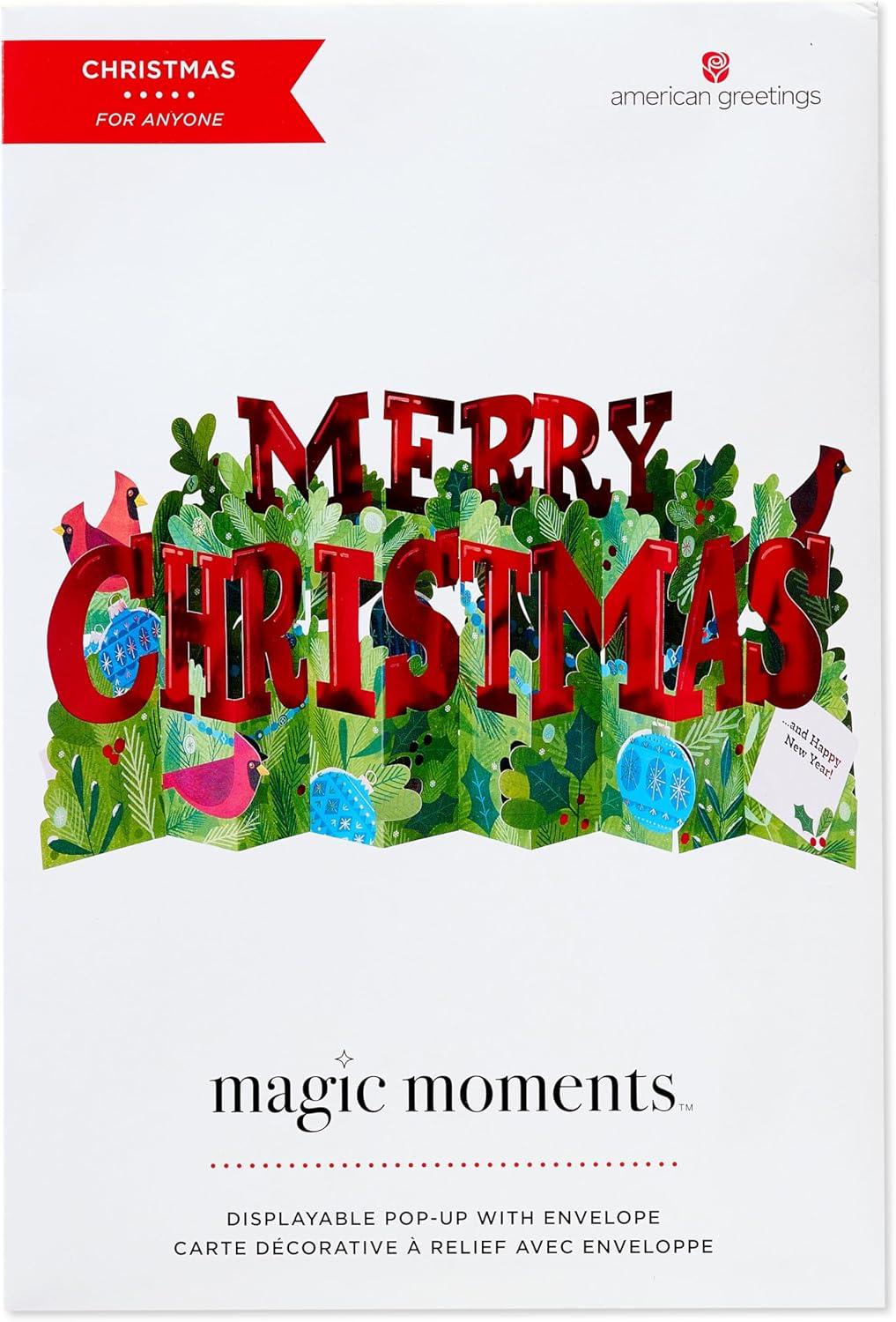 imageAmerican Greetings Magic Moments Pop Up Christmas Card for Anyone Festive Forest CrittersMerry Christmas Accordion