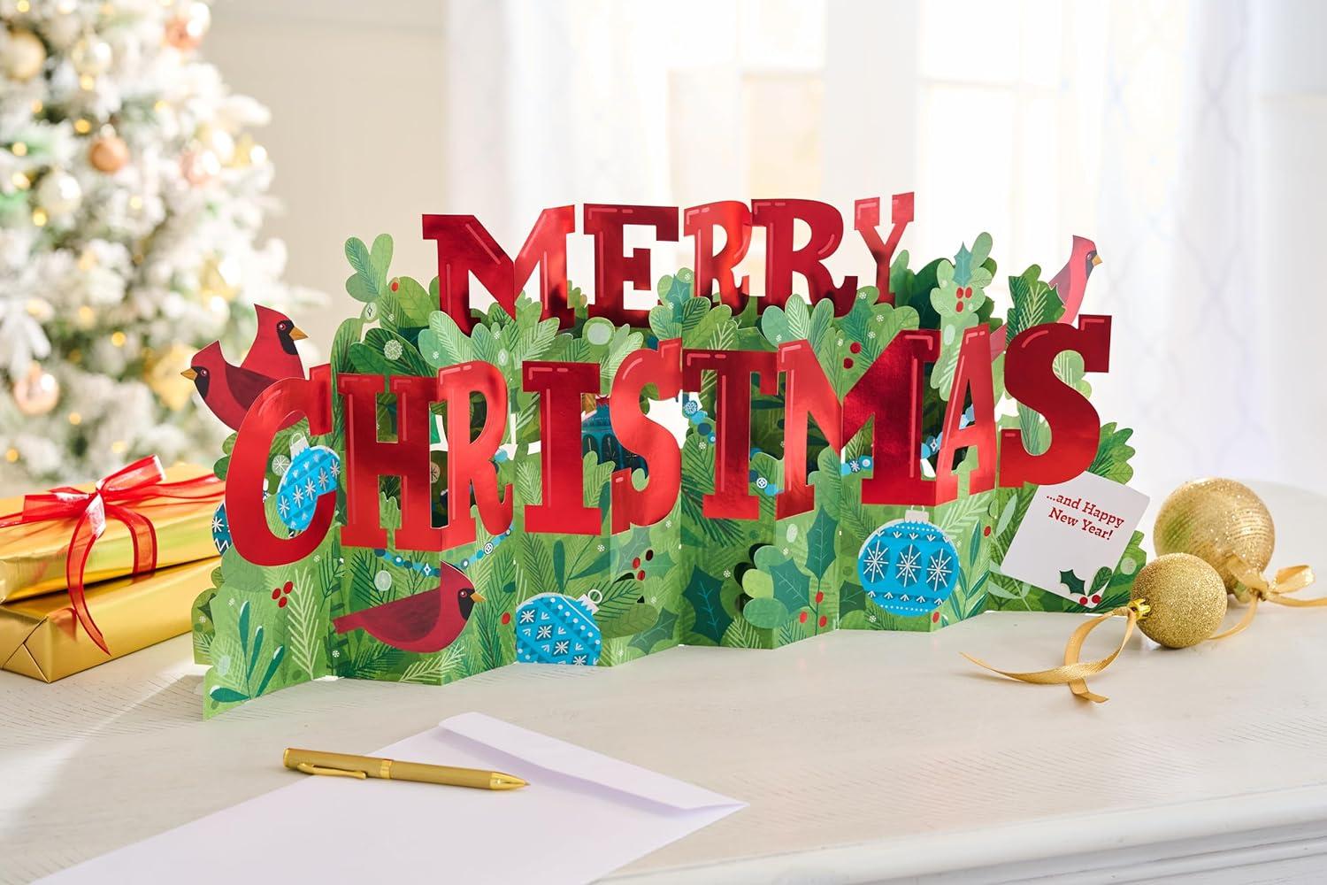 imageAmerican Greetings Magic Moments Pop Up Christmas Card for Anyone Festive Forest CrittersMerry Christmas Accordion