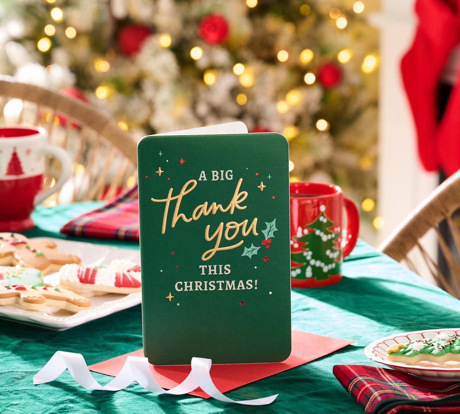 imageAmerican Greetings Traditional Thank You Christmas Card for Anyone So GratefulLtg w Holly