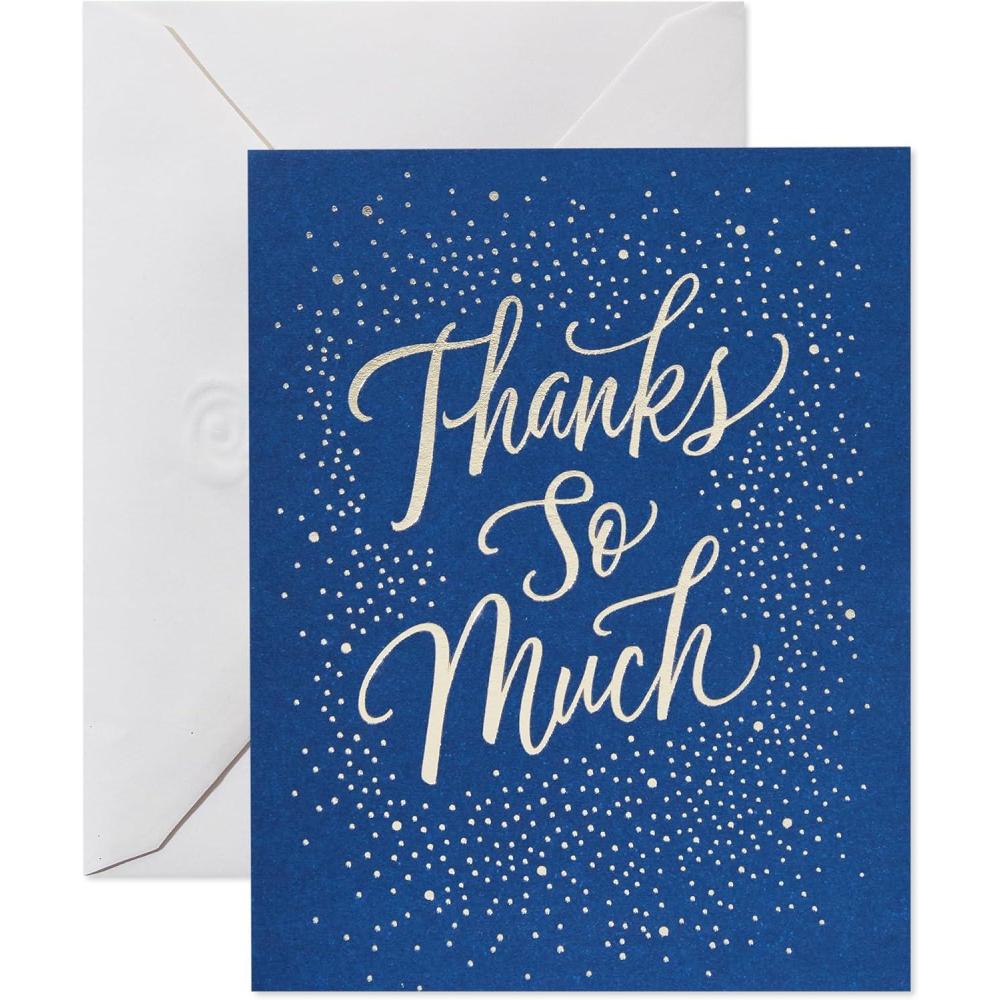 imageAmerican Greetings Blank Christmas Thank You Cards with Envelopes Blue and Silver Winter Design 25Count