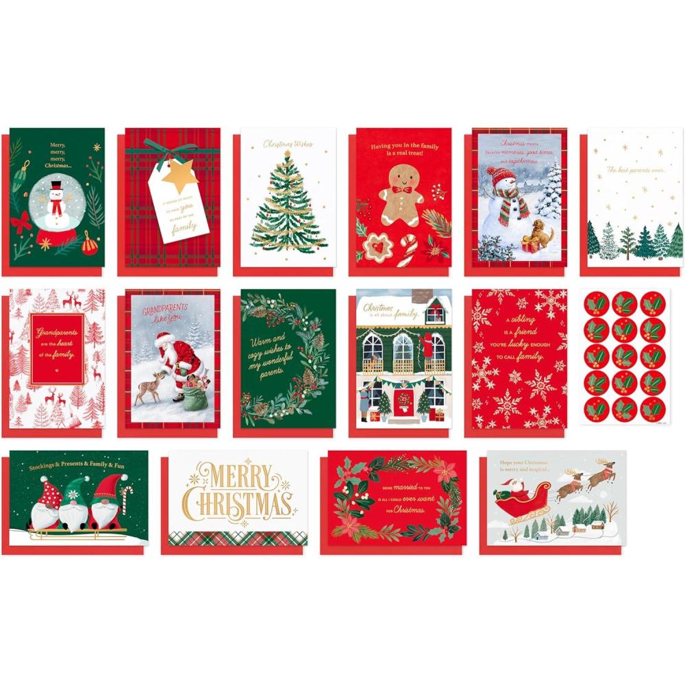 imageAmerican Greetings Christmas Cards with Envelopes Traditional Winter Designs 25CountXMAS FAMILY CB 15CT