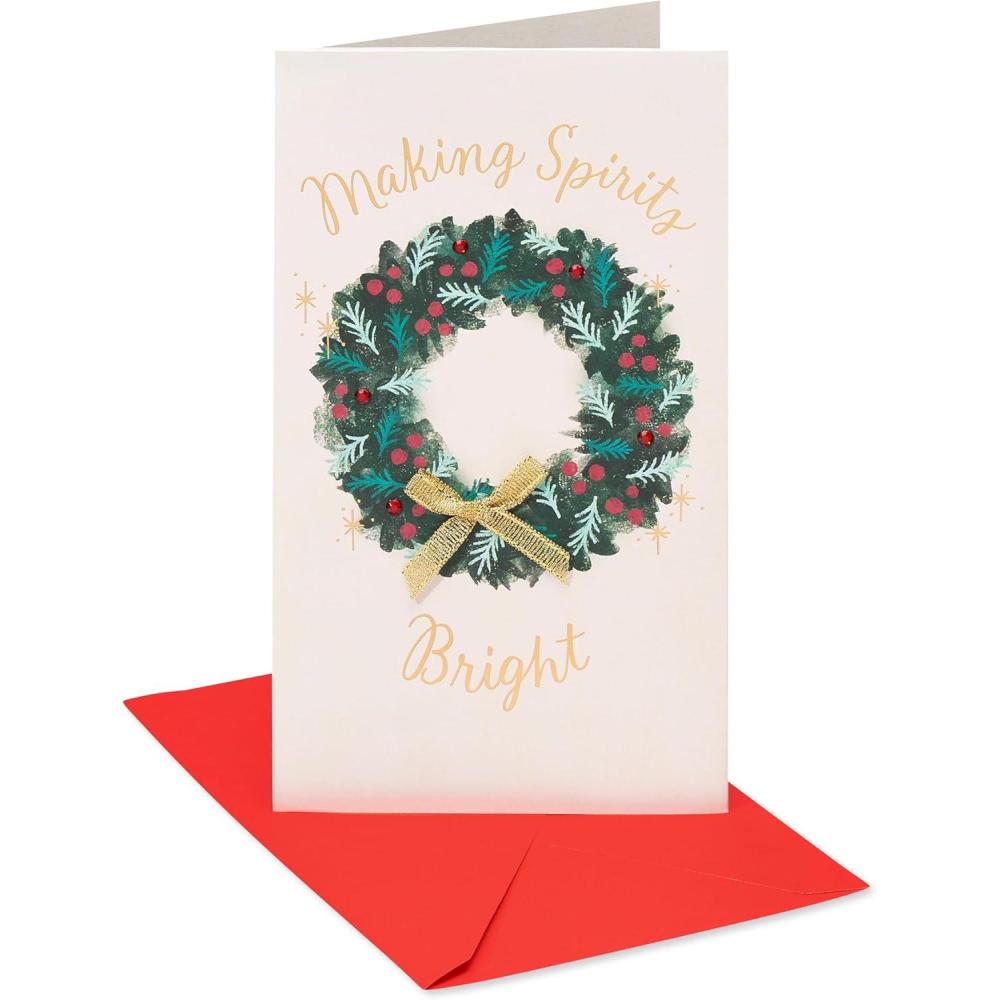 imageAmerican Greetings Christmas Gift Card Holder and Money Holder Card with Envelope for Cash Gift Cards or Checks Youre AmazingWreath w Bow