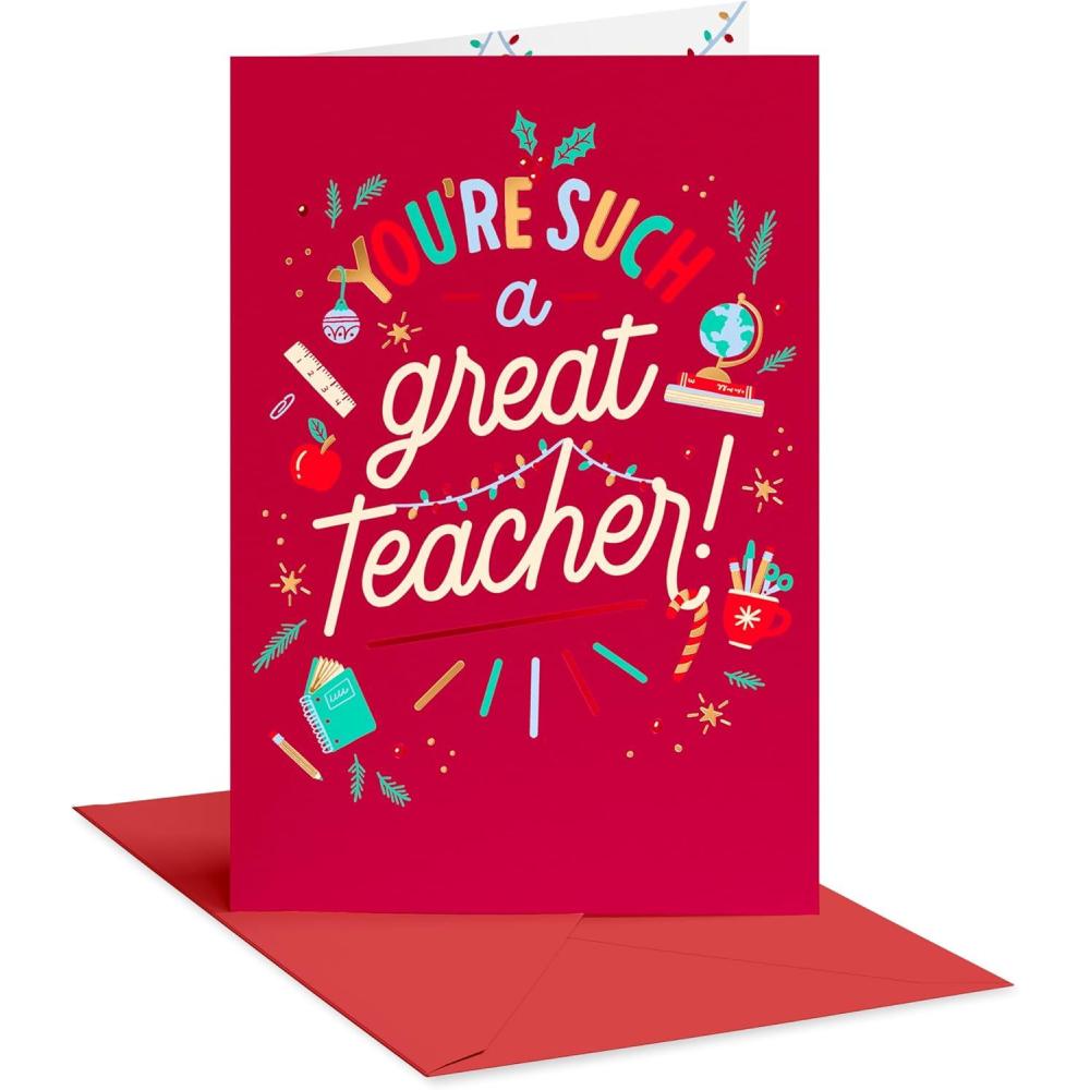 imageAmerican Greetings Christmas Thank You Cards for Teachers School is Sweeter 6CountChristmas Teacher LTG