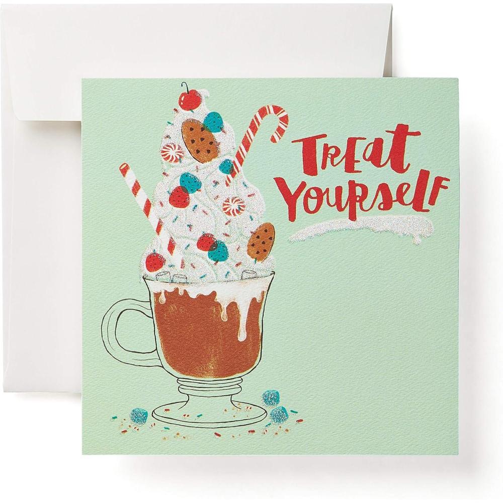 imageAmerican Greetings Gift Card Holder Holiday Cards Treat Yourself 6CountHowever You Spend It