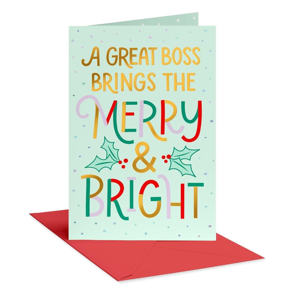 imageAmerican Greetings Happy Holidays Thank You Boss Christmas Card Merry Christmas