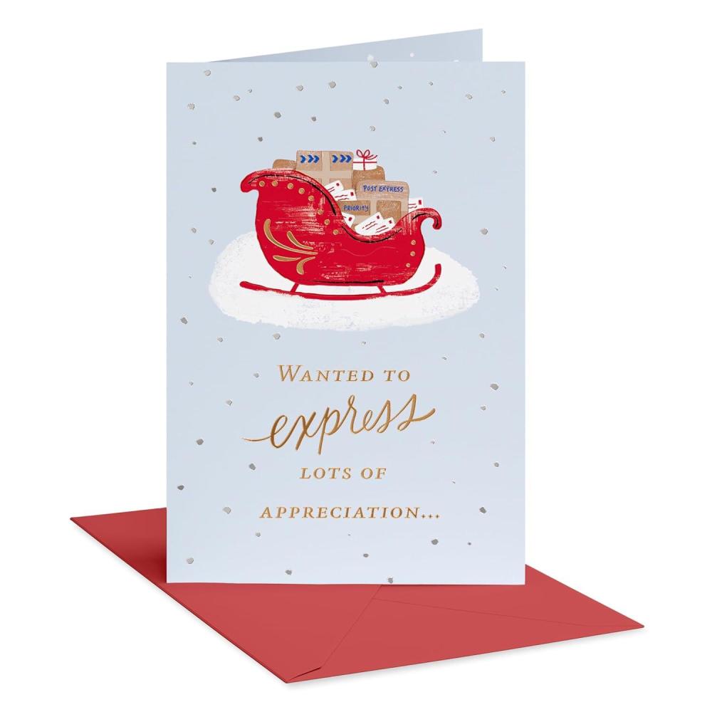 imageAmerican Greetings Holiday Thank You Card for Delivery Driver or Postal Mail Carrier FirstClass Service