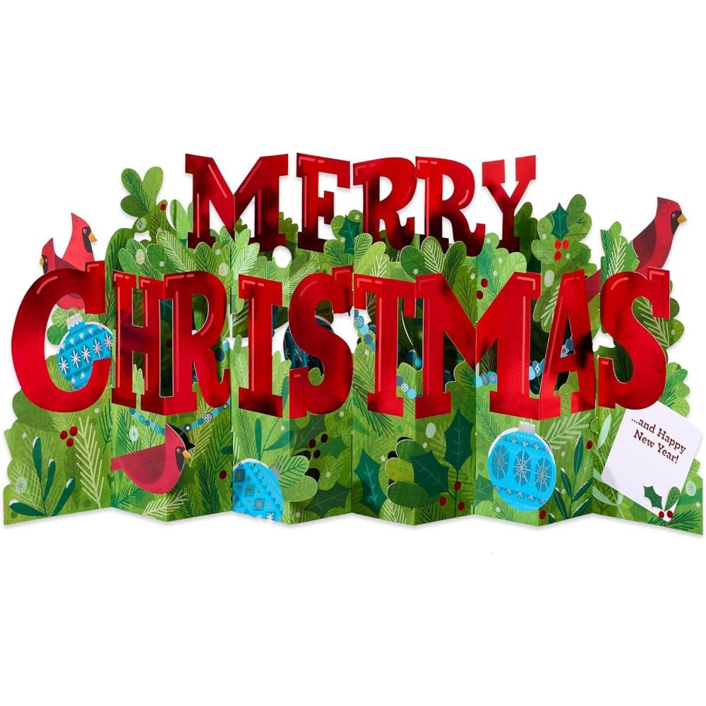 imageAmerican Greetings Magic Moments Pop Up Christmas Card for Anyone Festive Forest CrittersMerry Christmas Accordion