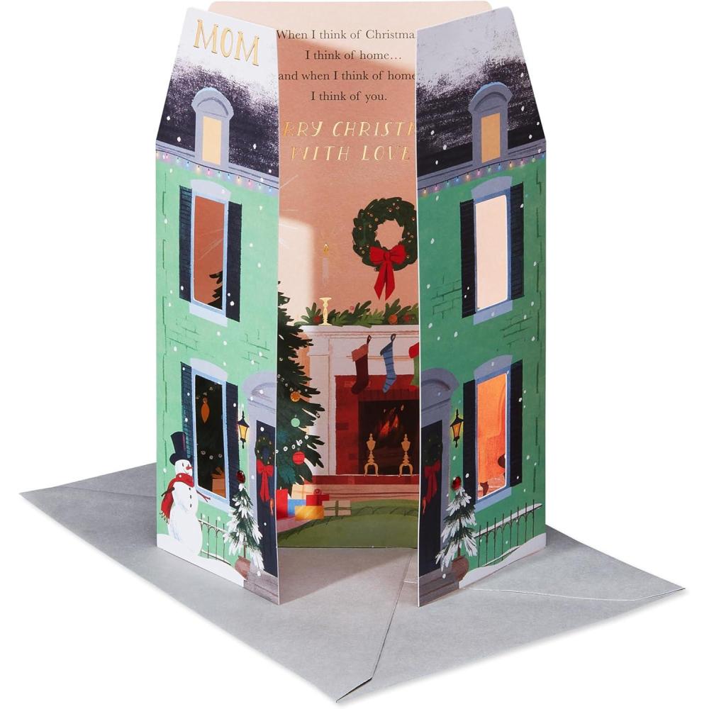 imageAmerican Greetings Pop Up Christmas Card for Mom Season with JoyChristmas House