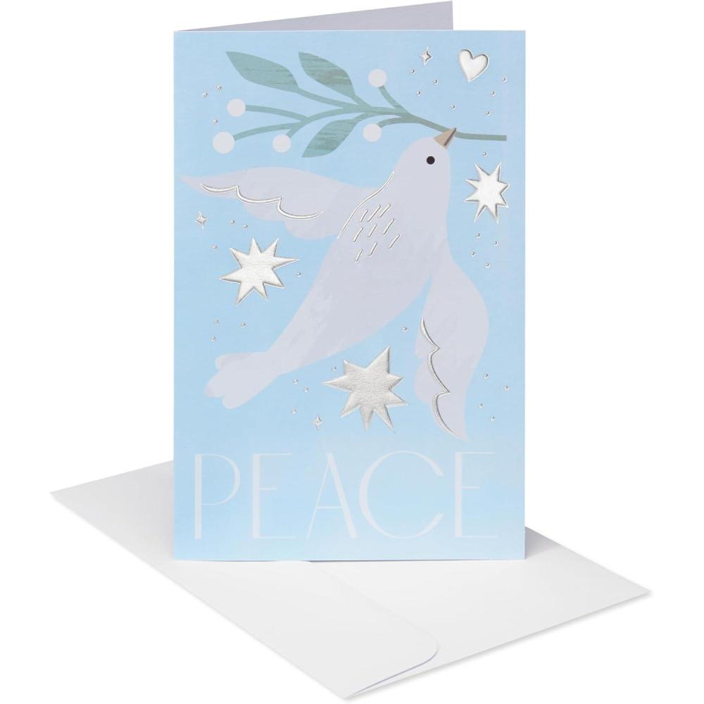 imageAmerican Greetings Religious Christmas Cards Boxed with Envelopes Year of Good Cheer 14CountPREMIUM DOVE ON BLUE 14CT
