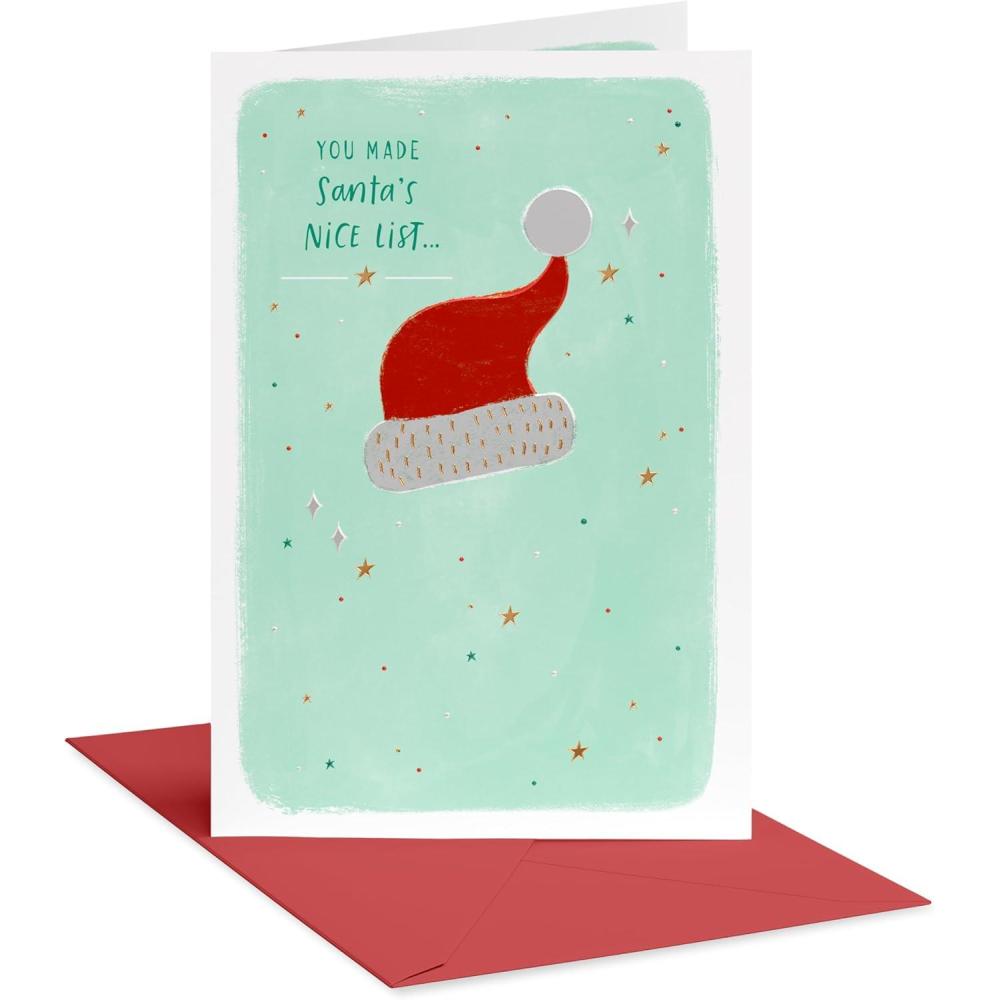 imageAmerican Greetings Secret Santa Christmas Gift Card Holder and Money Holder Card with Envelope for Cash Gift Cards or Checks EnjoySecret Santa Hat
