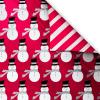 American Greetings 30 sq. ft. Reversible Foil Christmas Wrapping Paper, Snowmen (1 Roll, 30 in. x 144 in.)(SR3030SQ FR XM SNOWMEN ON RED)
