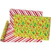 American Greetings 40 sq. ft. Reversible The Grinch Wrapping Paper for Christmas, Stripes (1 Roll, 30 in. x 192 in.)