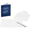 American Greetings Blank Christmas Thank You Cards with Envelopes, Blue and Silver Winter Design (25-Count)