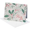 American Greetings Blank Trendy Christmas Thank You Cards with Envelopes and Sticker Seals, Woodland Creatures (25 Count)(CHRISTMAS THANK YOU HOLLY 25CT)