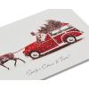 American Greetings Deluxe Blank Christmas Cards Boxed with Envelopes by Kathy Davis, Seasons Greetings (12-Count)(Deer Pulling Station Wagon)