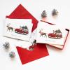 American Greetings Deluxe Blank Christmas Cards Boxed with Envelopes by Kathy Davis, Seasons Greetings (12-Count)(Deer Pulling Station Wagon)
