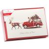American Greetings Deluxe Blank Christmas Cards Boxed with Envelopes by Kathy Davis, Seasons Greetings (12-Count)(Deer Pulling Station Wagon)