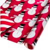 American Greetings 30 sq. ft. Reversible Foil Christmas Wrapping Paper, Snowmen (1 Roll, 30 in. x 144 in.)(SR3030SQ FR XM SNOWMEN ON RED)