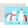 American Greetings Blank Christmas Thank You Cards, Winter Animals (25-Count)