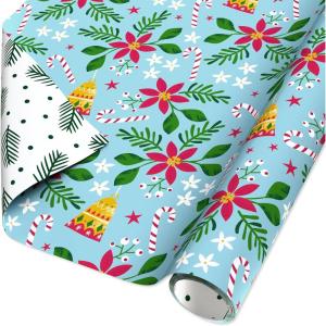 American Greetings 60 sq. ft. Alegria Paz Christmas Wrapping Paper, Florals (1 Roll, 30 in. x 288 in.)(SR3060SQ PR FSC XMLAROSAFLORAL)