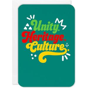 American Greetings 8 ct. Kwanzaa Greeting Card Set, African American Greeting Cards, (Unity, Heritage, Culture)(Lettering Dots and Lines)