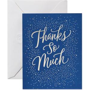 American Greetings Blank Christmas Thank You Cards with Envelopes, Blue and Silver Winter Design (25-Count)