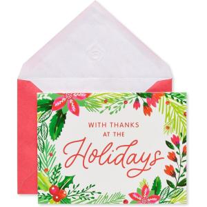 American Greetings Blank Christmas Thank You Cards with Envelopes, Holly (25-Count)