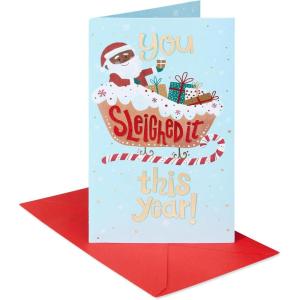 American Greetings Christmas Card Money & Gift Card Holder (Laughter and Love)(Gingerbread Sleigh)