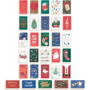 American Greetings Christmas Cards with Envelopes, Money Gift Card Holder, Red, White and Green Christmas Bundle (30-Count)(CHRISTMAS MCGH 30 BNDL)