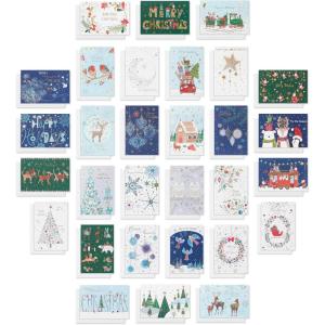 American Greetings Christmas Cards with Envelopes, Wintery Christmas Designed by Turnowsky (30-Count)(TNWSKY Holiday XMAS 30 BNDL)