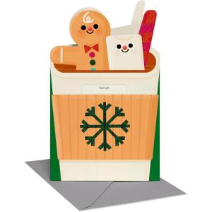 American Greetings Christmas Gift Card Holder and Money Holder Card with Envelope for Cash, Gift Cards, or Checks- Designed by Allison Black (Sweet-Filled)(Characters in Coffee)