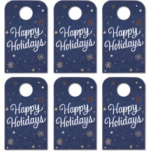 American Greetings Christmas Gift Tags for Wine Bottle, Happy Holidays (6-Count)