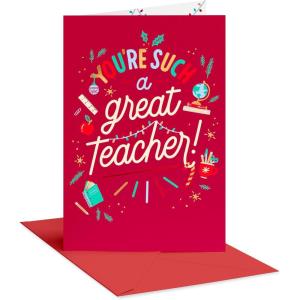 American Greetings Christmas Thank You Cards for Teachers, School is Sweeter (6-Count)(Christmas Teacher LTG)