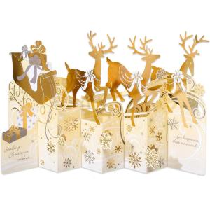 American Greetings Magic Moments Christmas Card for Anyone, Decorative Sleigh (Never Ends)(Decorative Sleigh w Reindeer)