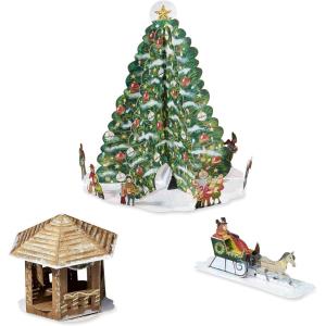 American Greetings Magic Moments Christmas Decoration (Winter House)(Christmas Tree)