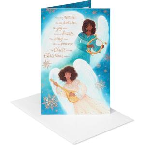 American Greetings Religious Pop Up Christmas Card, Nativity Scene (God Bless You)(Christmas Angels)