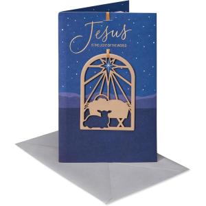 American Greetings Religious Pop Up Christmas Card, Nativity Scene (God Bless You)(Manger Ornament Keepsake)