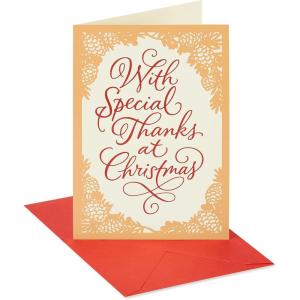 American Greetings Traditional Thank You Christmas Card for Anyone (So Grateful)(Multicolored)