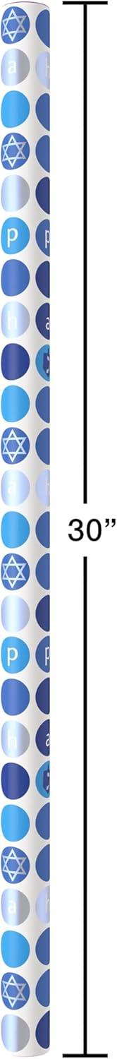 imageAmerican Greetings Reversible Hanukkah Wrapping Paper Dreidel Menorah and Star of David 4 Roll 120 Sq Ft4R 30 120SQ P F R ECOM HANUKKAH