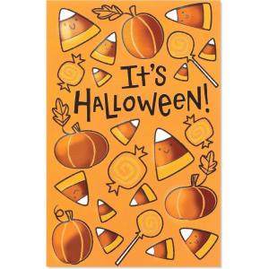 American Greetings Halloween Cards for Kids, Bag Full of Candy (6-Count)(Candy Pattern)