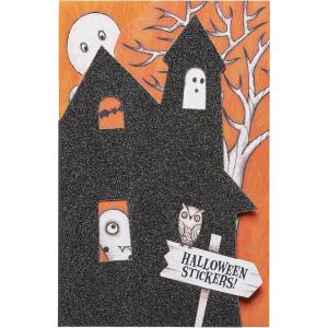 American Greetings Halloween Cards for Kids, Bag Full of Candy (6-Count)(Haunted House with Stickers)