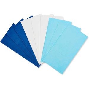 American Greetings Reversible Hanukkah Wrapping Paper, Dreidel, Menorah and Star of David (4 Roll, 120 Sq. Ft.)(Light Blue  White and Dark Blue)