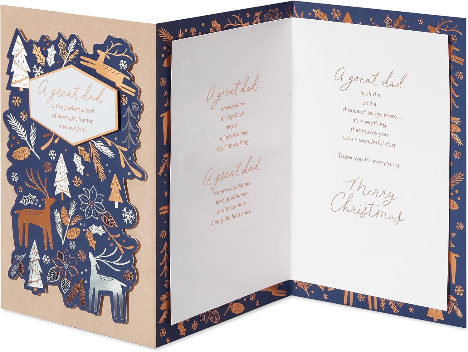 imageAmerican Greetings Christmas Card for Dad All Your LoveScandi Deer Pattern