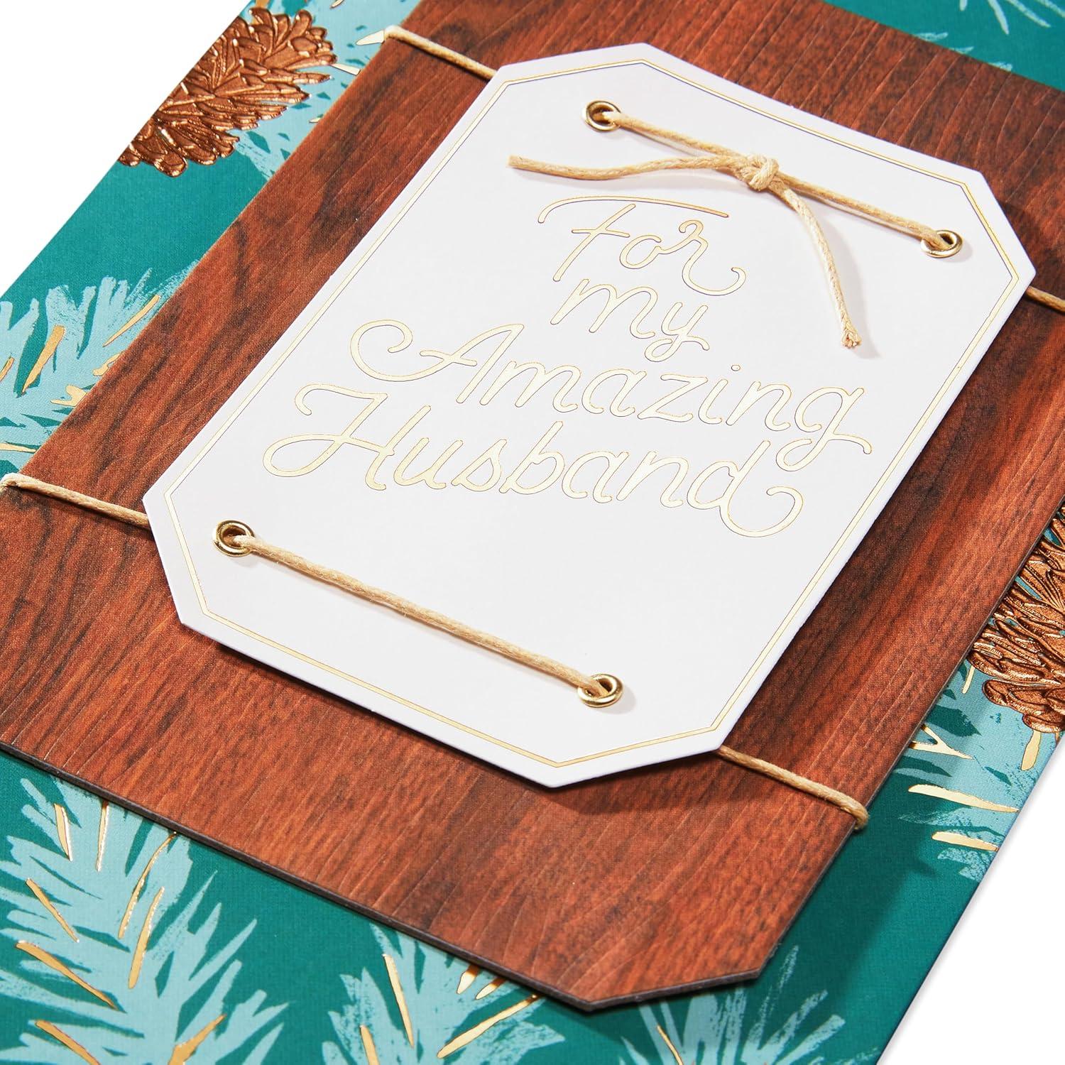 imageAmerican Greetings Christmas Card for Husband I Love YouPine w Ltg