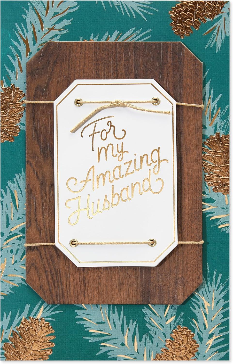 imageAmerican Greetings Christmas Card for Husband I Love YouPine w Ltg