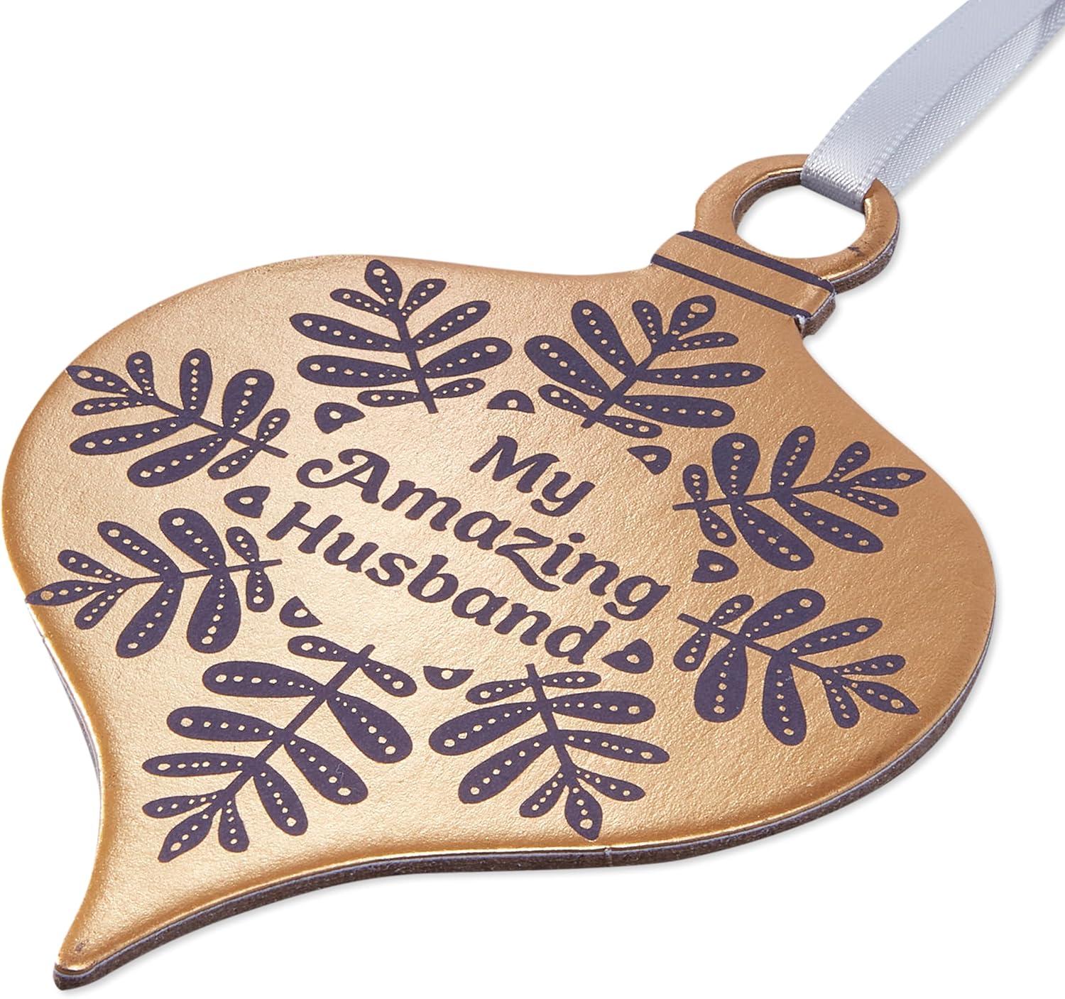 imageAmerican Greetings Christmas Card for Husband with Ornament Keepsake Everything We ShareChipboard Ornament w Ltg