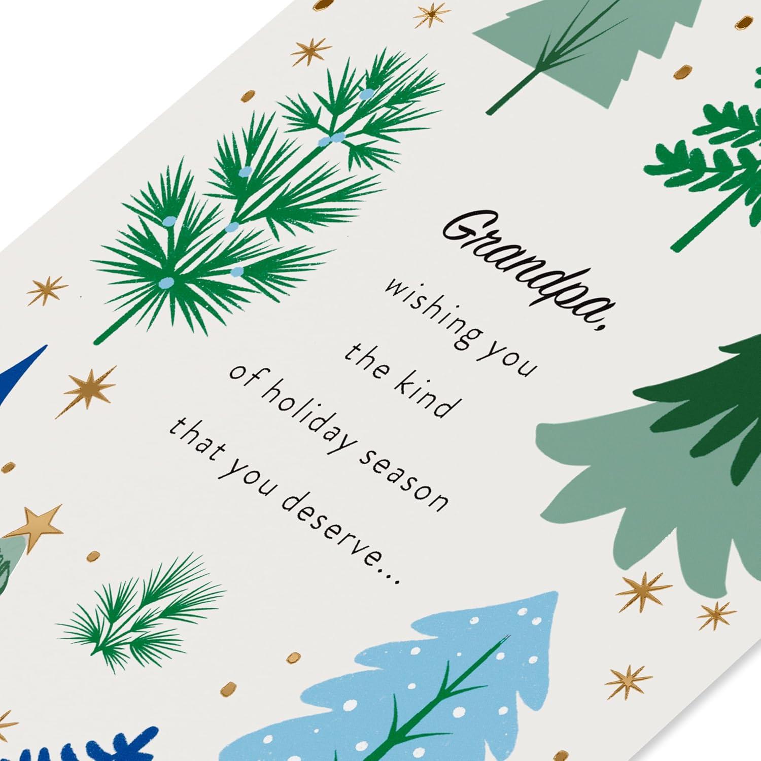 imageAmerican Greetings Merry Christmas Card for Grandpa Special and LovedTree Pattern