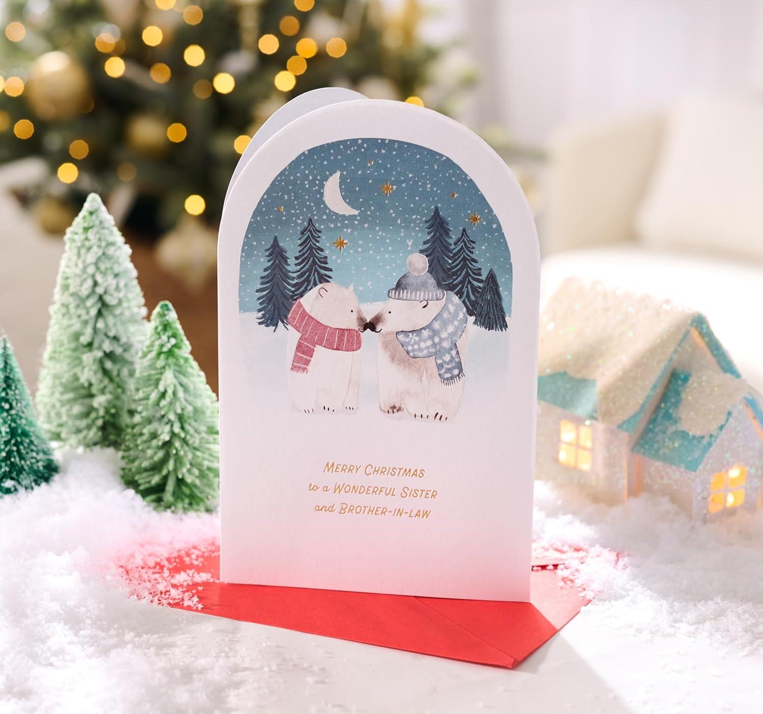 imageAmerican Greetings Merry Christmas Card for Sister and BrotherinLaw How Much You MeanPolar Bears